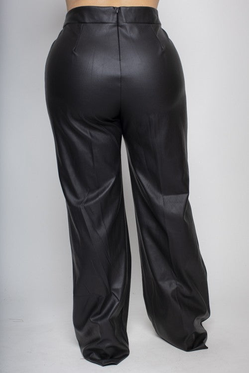 Black PU Leather Pants