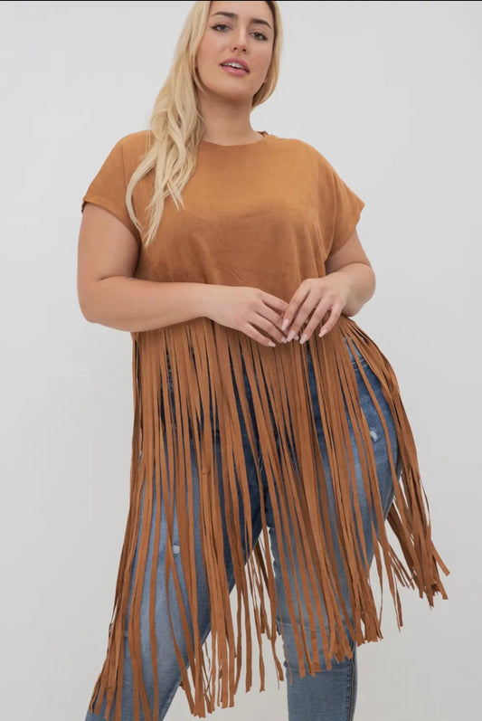 Suede Fringe Blouse