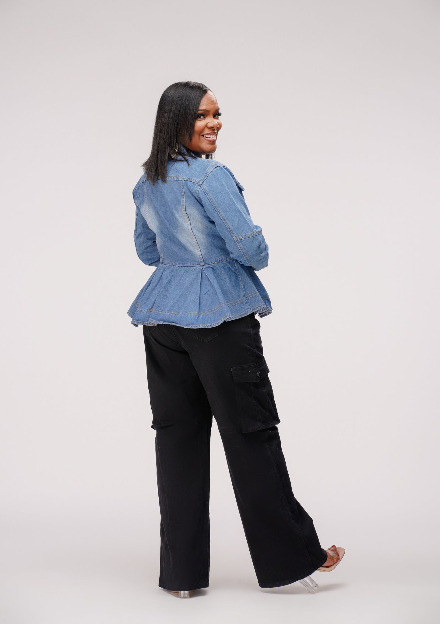 High Waist Cargo Wide Straight Pants