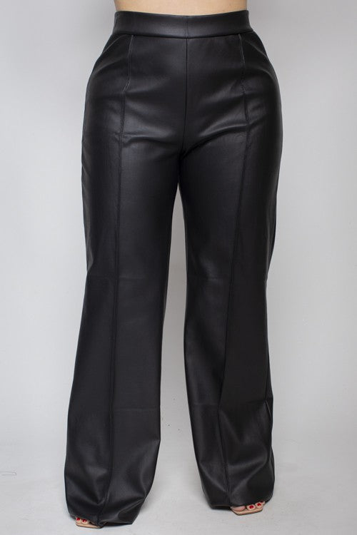 Black PU Leather Pants